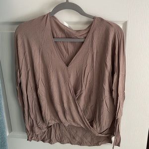 Tan wrap top